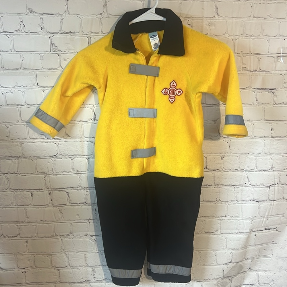 Old Navy toddler fire chief onsie. Warm and fuzzy fleece. Reflective patches